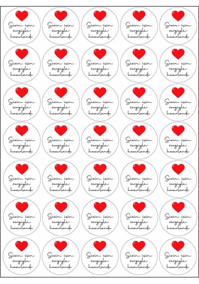 Paketlemeye Özel 35 Adet Sticker - Sizin İçin Sevgiyle Hazırlandı