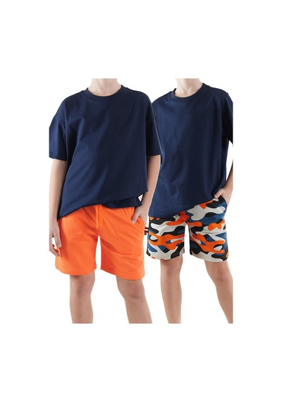 Denokids Erkek Çocuk Basic 2'li Şort Takım Renkli
