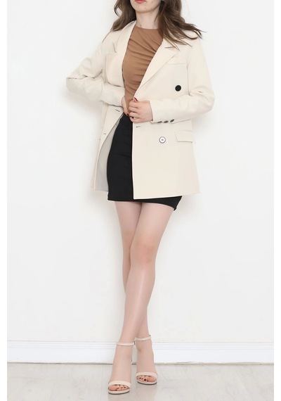 Blazer Ceket Bej - 80027.683. Çok Renkli