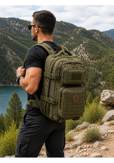 Anadolu Tactical 45l Taktik Sırt Çantası Haki Geniş Hacimli Çok Bölmeli Askeri Kamp Outdoor Çantası