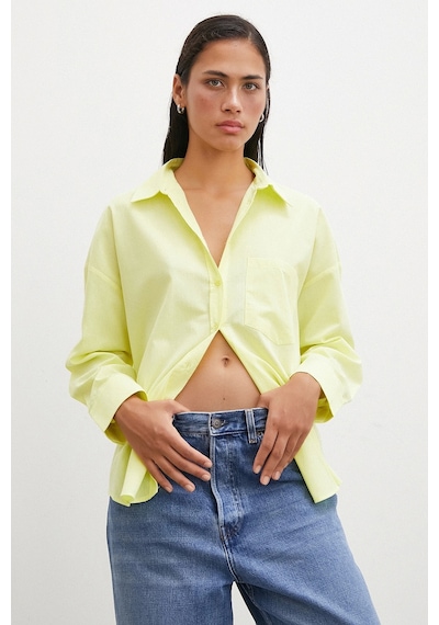 Never More Regular Fit Poplin Gömlek Sarı