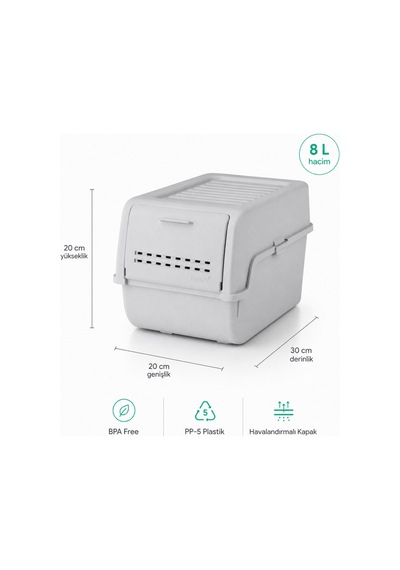 Mini Patates Soğan Sepeti Gri 8 L - Bpa Free Havalandırmalı Sebzelik