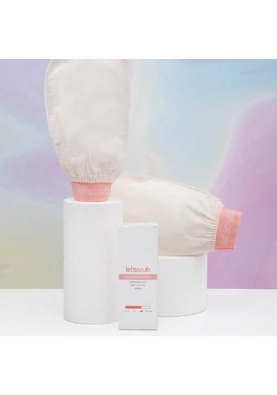 Ekru Banyo Duş Kesesi Peeling Eldiveni%100 Floş Ipek Normal Ciltler Için 6998