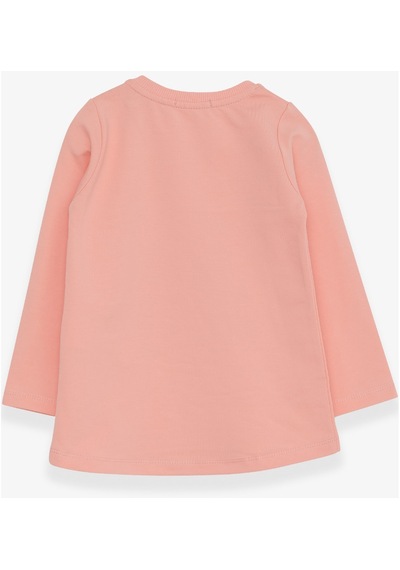 Breeze Kız Çocuk Sweatshirt Sevimli Unicorn Baskılı 1-4 Yaş, Somon-somon Somon