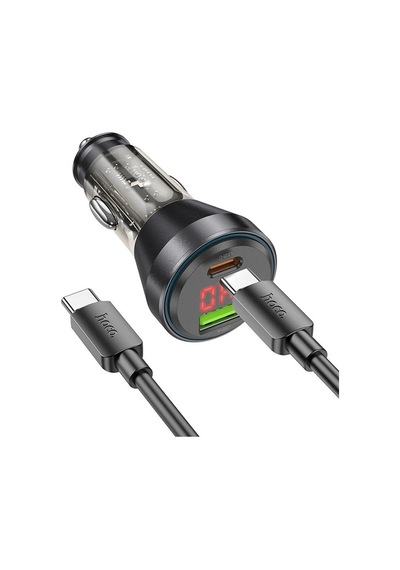 Hoco Nz12b Unimpeded Pd48w Usb + Type-c Araç Çakmaklı Hızlı Şarj Aleti + Type-c To Type-c Kablo- 5775 Standart 73580946