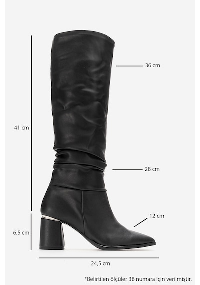 Luvishoes Luvi Shoes 120 Siyah Cilt Kadın Çizme Siyah