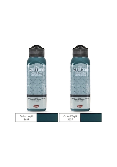 2 Li Akrilik Boya 140 Ml Renk Seçmeli Canlı Ve Pastel 3637 - Oxford Yeşil