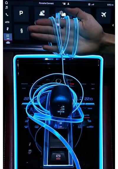 Araç Içi Buz Mavi Neon Ledi Ip Led Torpido Ledi 2 Metre Neon Led