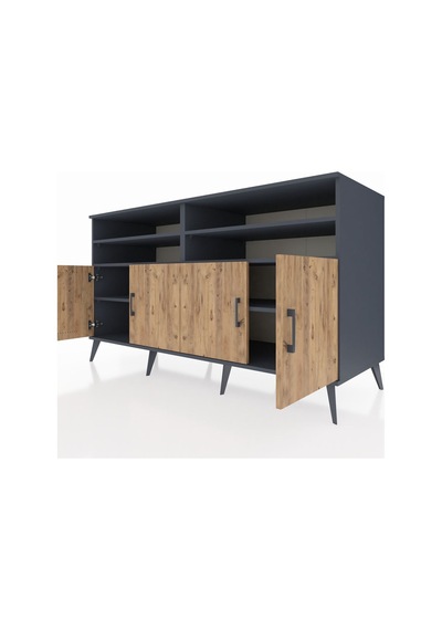 Kronos Konsol 6 Raflı 4 Kapaklı 176x59x99 Antrasit-çam Antrasit-çam Kronos Konsol 6 Raflı 4 Kapaklı 176x59x99 Antrasit-çam Antrasit-çam