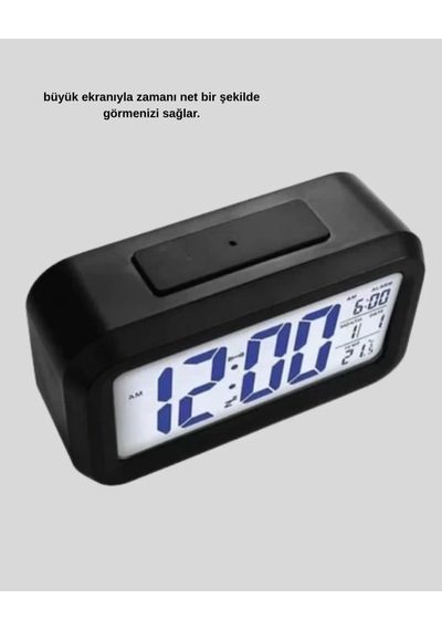 Home Dijital Masa Saati Sensörlü Aydınlatmalı Alarm Ve Sıcaklık Ölçerli Çok Renkli