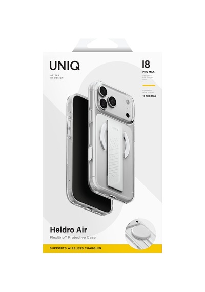 Apple iPhone Uyumlu 18 Pro Max Kılıf Flexgrip Tutma Bandı Dayanıklı Sararmayan Kapak Şık Görünüm Patentli Tasarım Şeffaf