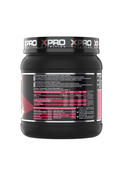Xpro Nutrition Concentrate Whey Protein Tozu 384gr Brithdaycake Aromalı Karışık