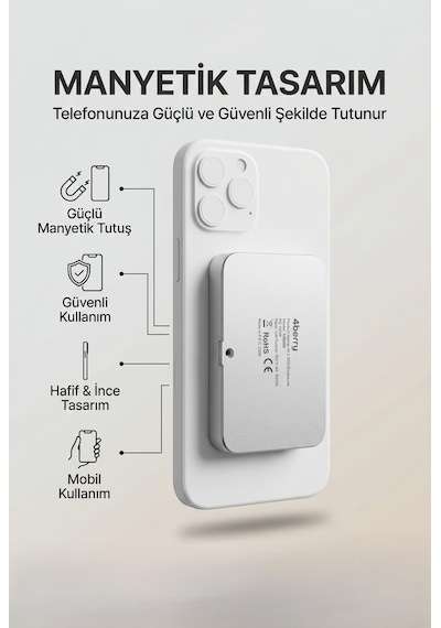 4berry Manyetik M.2 Nvme Telefon Ssd Kutusu 10gbps, Magsafe Uyumlu, 4k Hdmı & 100w Pd Destekli Harici Hard Disk Kutusu