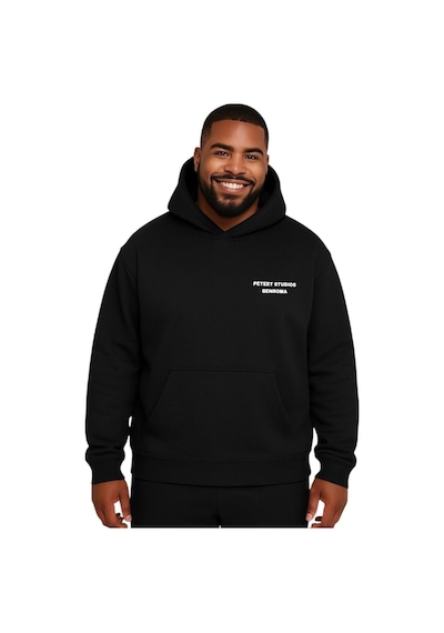 Benroma Peteet Studıos Baskılı Büyük Beden Unisex Sweatshırt Siyah