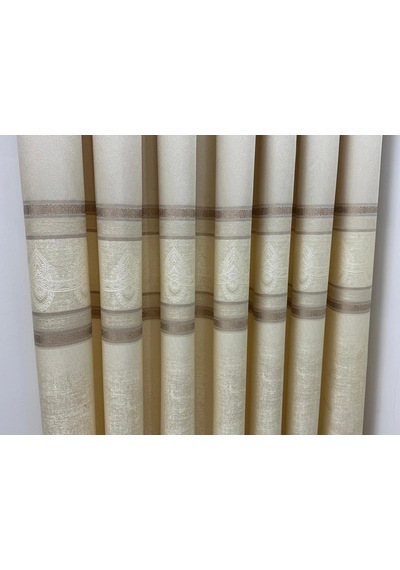 Nivemeshome Ürgüp V-115 Krem 1/3 Pileli Fon Perde Apm 60x280