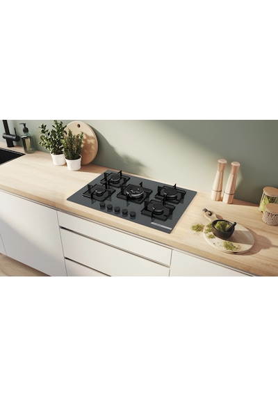 Bosch Serie 4 PNQ7B9P31O 75 CM Sert Cam Gazlı Ocak Antrasit Gri