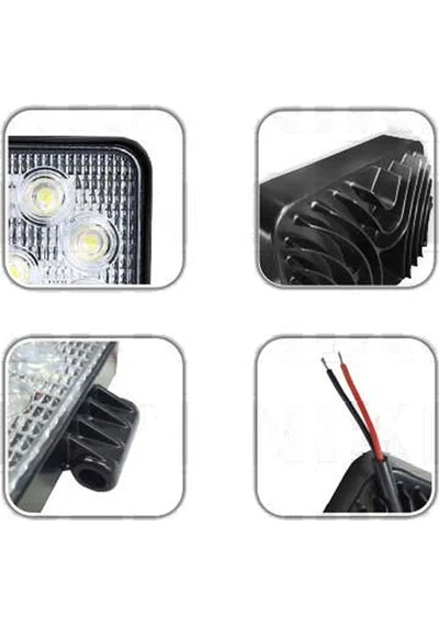 Niken Çalışma Lambası Off Road Sis Farı Lambası 16 Ledli Kare 16 Ledli