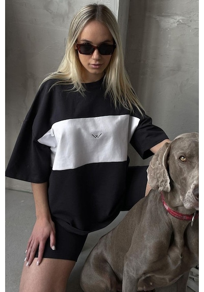 Mad Girls Siyah Nakışlı Tişört Mg1421