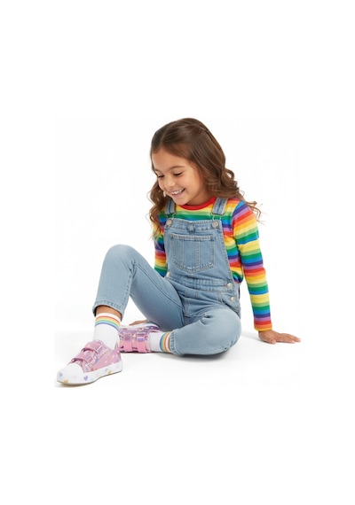 Artı Artı Ayakkabı Mia Kids-2401 Hologram 3d Kız Çocuk Cırtlı Işıklı Pembe Sneakers Pembe