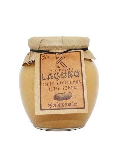 Laçoko Şekersiz Katkısız Glutensiz Vegan Doğal Çifte Kavrulmuş Yer Fıstığı Ezmesi 350 G