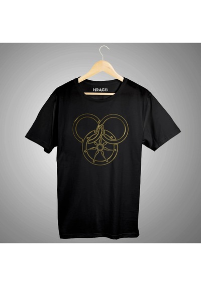 The Wheel Of Time Snake Baskılı Unisex Tişört Siyah