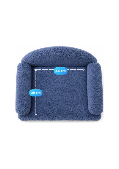Reyo Pet Peluş Kedi Koltuğu Kedi Kanepesi Kedi Yatağı Evcil Hayvan Dinlenme Koltuğu Rahat Kedi Sofa Yatağı 45 x 33 x 25 CM Lacivert