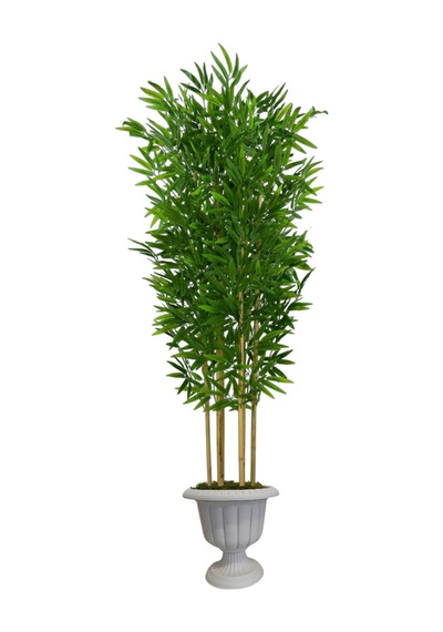 Yapay Bambu Ağaç 190 Cm 6 Dallı Yogun Yaprak Nergiz Saksı Yeşil