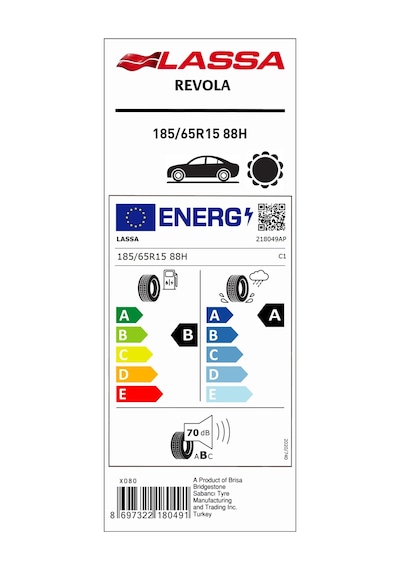 Lassa 185/65R15 88H Revola Ba70 Yaz Lastiği 2026