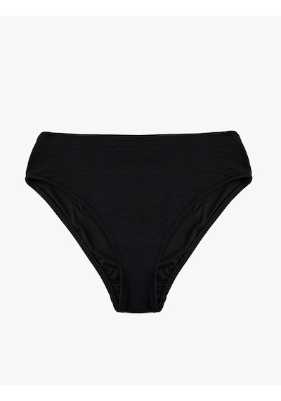 Koton Yüksek Bel Dokulu Bikini Altı Siyah 6sak00013mm