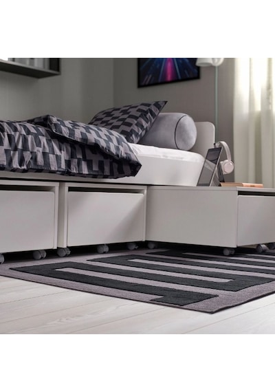 Ikea Blåskata Çocuk Oyun Halısı 105 X 160 Cm Siyah - Gri