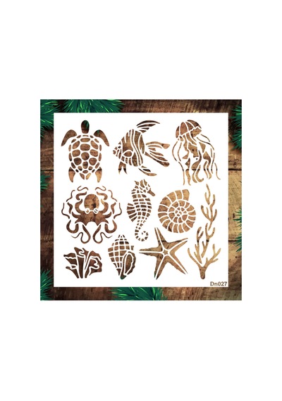 Kk Swords Stencil Tasarım Dn027 Deniz Temalı - Dekoratif Duvar, Eşya, Fayans,kumaş Boyama Şablonları