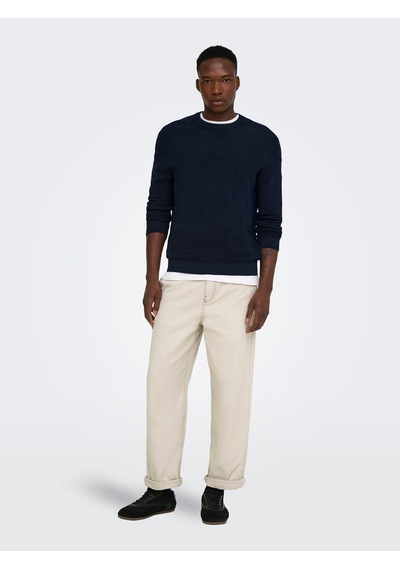 Only & Sons Onsron Reg Ls Crew Neck Knıt Noos Dark Sapphire Çok Renkli
