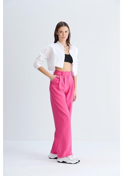 Sortie Collection Rahat Kesim Klasik Model Kumaş Pantolon Fuşya-fuşya Fuşya