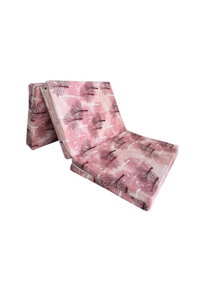 Katlanır Yer Yatağı Ve Tek Kişilik Sünger Katlanır Minder Yatak 90x190x10 Cm-pembe Ağaç
