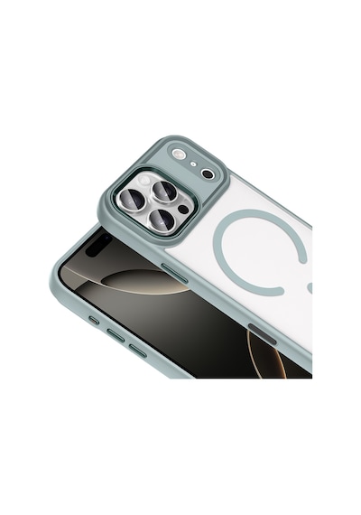 Adige Apple Uyumlu iPhone 17 Pro Max Kılıf Krom Wireless Şarj Özellikli Magsafe Silikon Kapak Gri