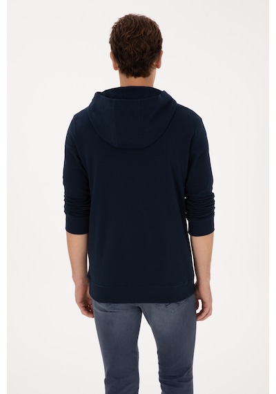 U.S. Polo Assn. Erkek Regular Fit Yarım Fermuarlı Kapüşonlu Lacivert Sweatshirt 50316391-VR033