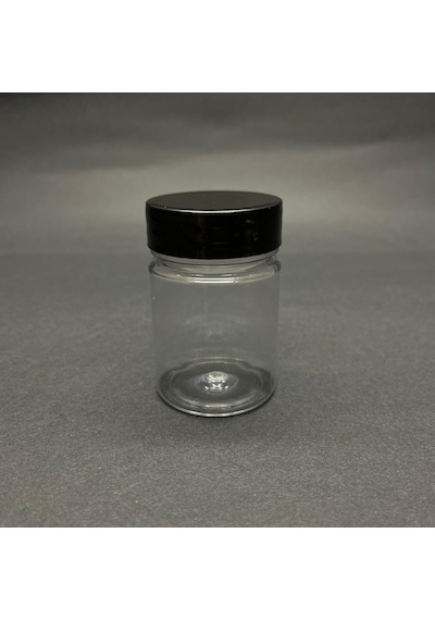 50 Cc Geniş Ağızlı Pet Şişe - Siyah Kapaklı- 50ml Plastik Numune