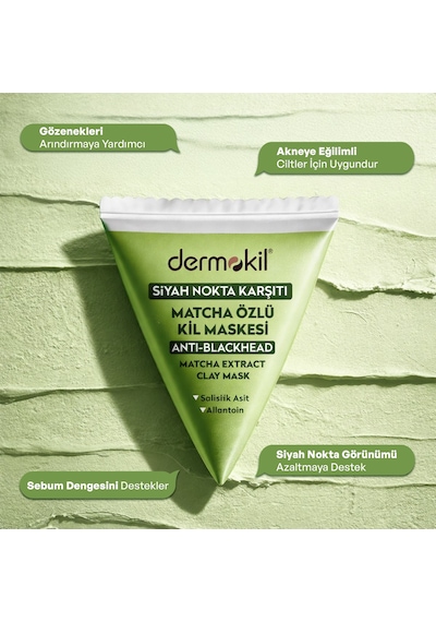 Dermokil Siyah Nokta Karşıtı Matcha Özlü Kil Maskesi 9 Ml