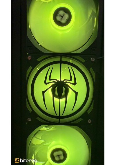 Örümcek Logolu V2 120x120 Mm Pc Fan Kapağı - Masaüstü Bilgisayar Fan Kapağı Siyah