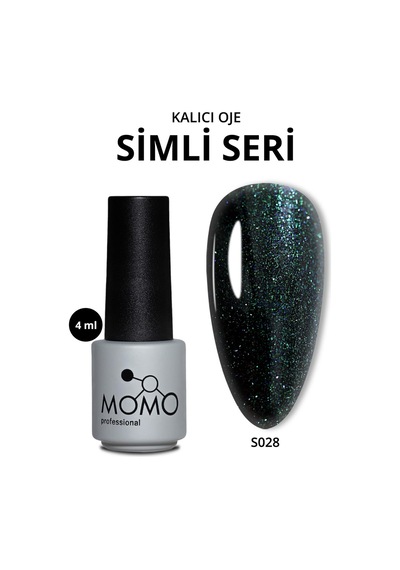 Momo Professional Kalıcı Oje S028 Parıltılı Zümrüt Yeşili 4 ML