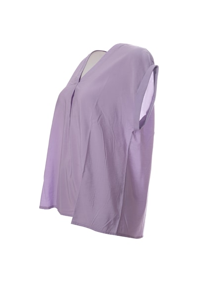 Canel Minimalist V Yaka Kısa Kol Oversize Kadın Bluz Lila Canel Minimalist V Yaka Kısa Kol Oversize Kadın Bluz Lila