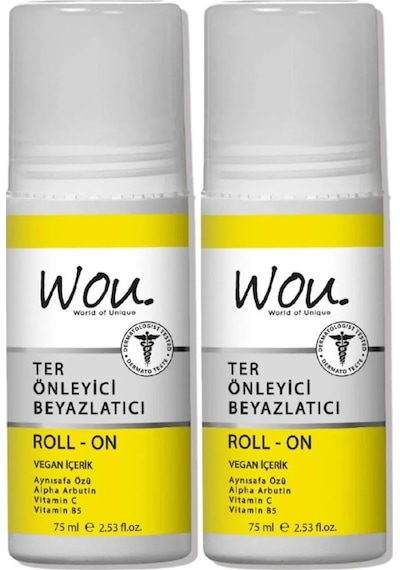 Wou World Of Unique Roll-on Unisex75ml Terönleyci Beyazlatıcı 2li