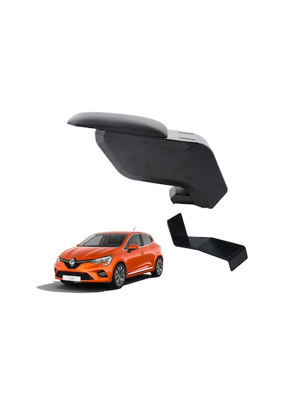 Renault Clio 5 2019 Delmesiz Çelik Ayaklı Siyah Kolçak Kol Dayama