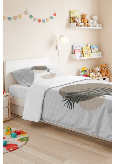 Botanik Bej Genç Odası Tek Kişilik Pike Takımı - Minimal Vizon Yeşil 160x220 Cm Yatak Örtüsü Gölge Papatya Aralığı