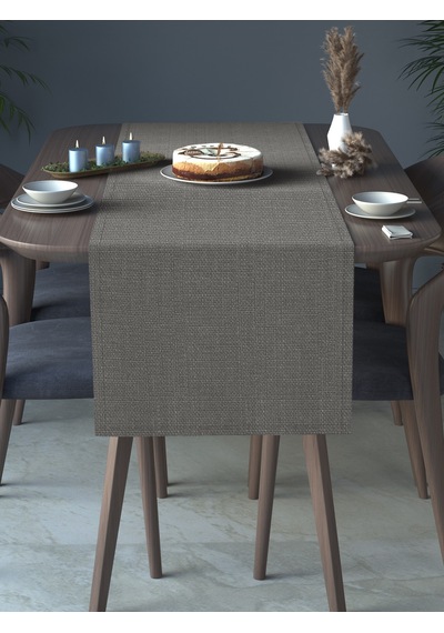 Br Perle Perle Home Keten Dokulu Runner Gri Renk Dekoratif Şık Runner Örtü