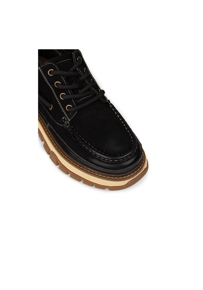 Deery Erkek Hakiki Nubuk Siyah Sneaker - 25550msyhc01 Siyah