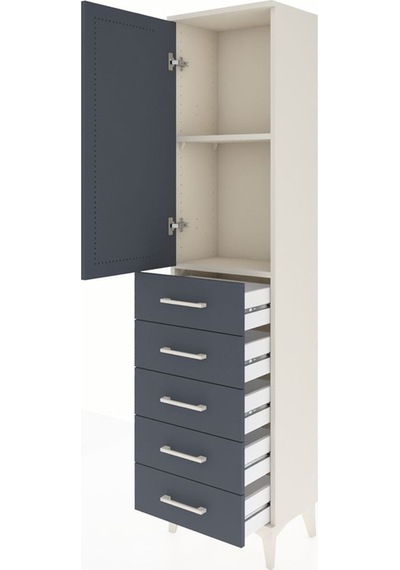 Arges Dolap 2 Raflı 5 Çekmeceli Tek Kapaklı 44x30x182 Aytaşı-... Aytaşı