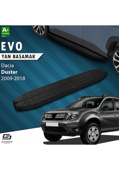 S-dizayn Dacia Duster Evo Siyah Yan Basamak 173 Cm 2009-2018