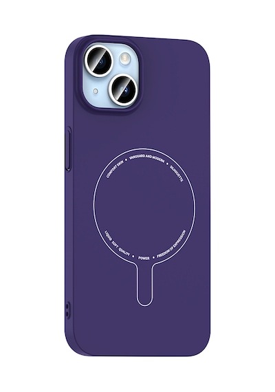 Maks Technology iPhone Uyumlu 13 Kılıf M-safe Şarj Özellikli Kamera Korumalı Mkst Elio Sert Pc Kapak - Derin Mor