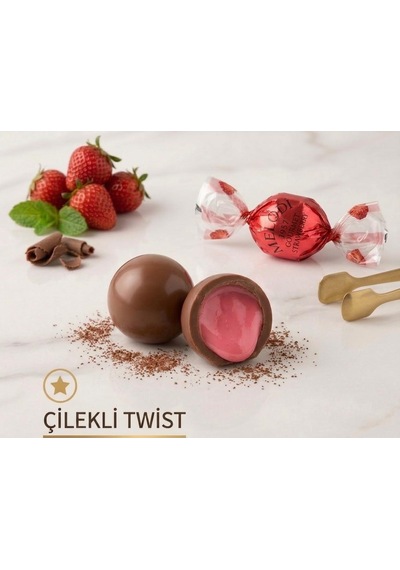 Melodi Çikolata Çilek Aromalı Twist Çikolata 500g